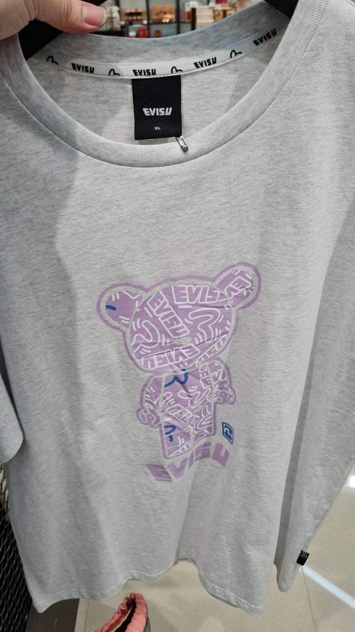 [S] EVISU TIGER SHORT SLEEVE T-SHIRT, MELANGE GREY, EU5UTS926-MELANGE GREY (SEV48)