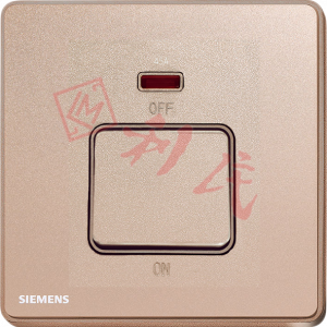 西門子 DELTA®arina 45A單位雙極開關(帶霓虹燈指示器) (冰川白/玫瑰金/永恆灰/香檳金/型啞黑)
