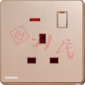 西門子 DELTA®arina 13A 單位開關插座(帶霓虹燈指示器)(冰川白/玫瑰金/永恆灰/香檳金/型啞黑)