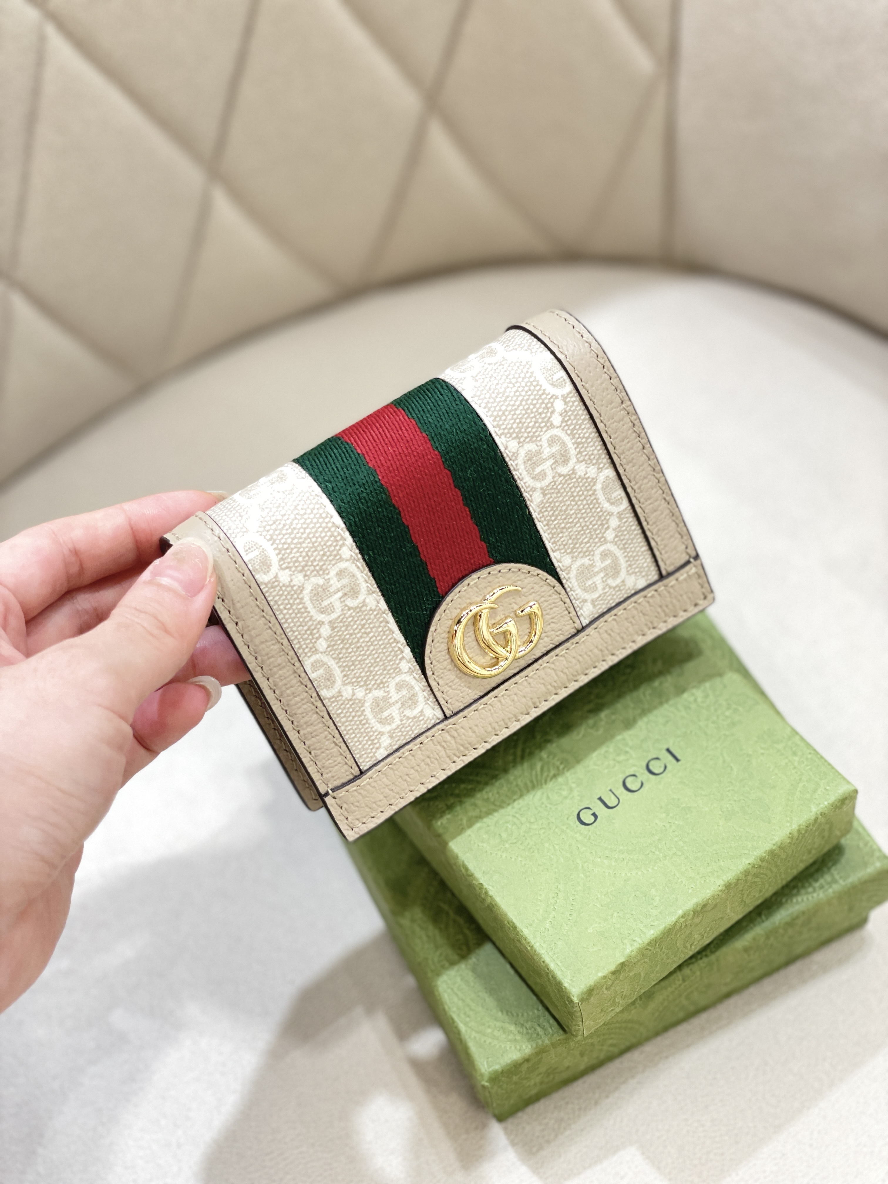 GUCCI Ophidia GG Card Case Wallet