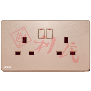 西門子 DELTA®arina 13A 雙位開關插座(冰川白/玫瑰金/永恆灰/香檳金/型啞黑)