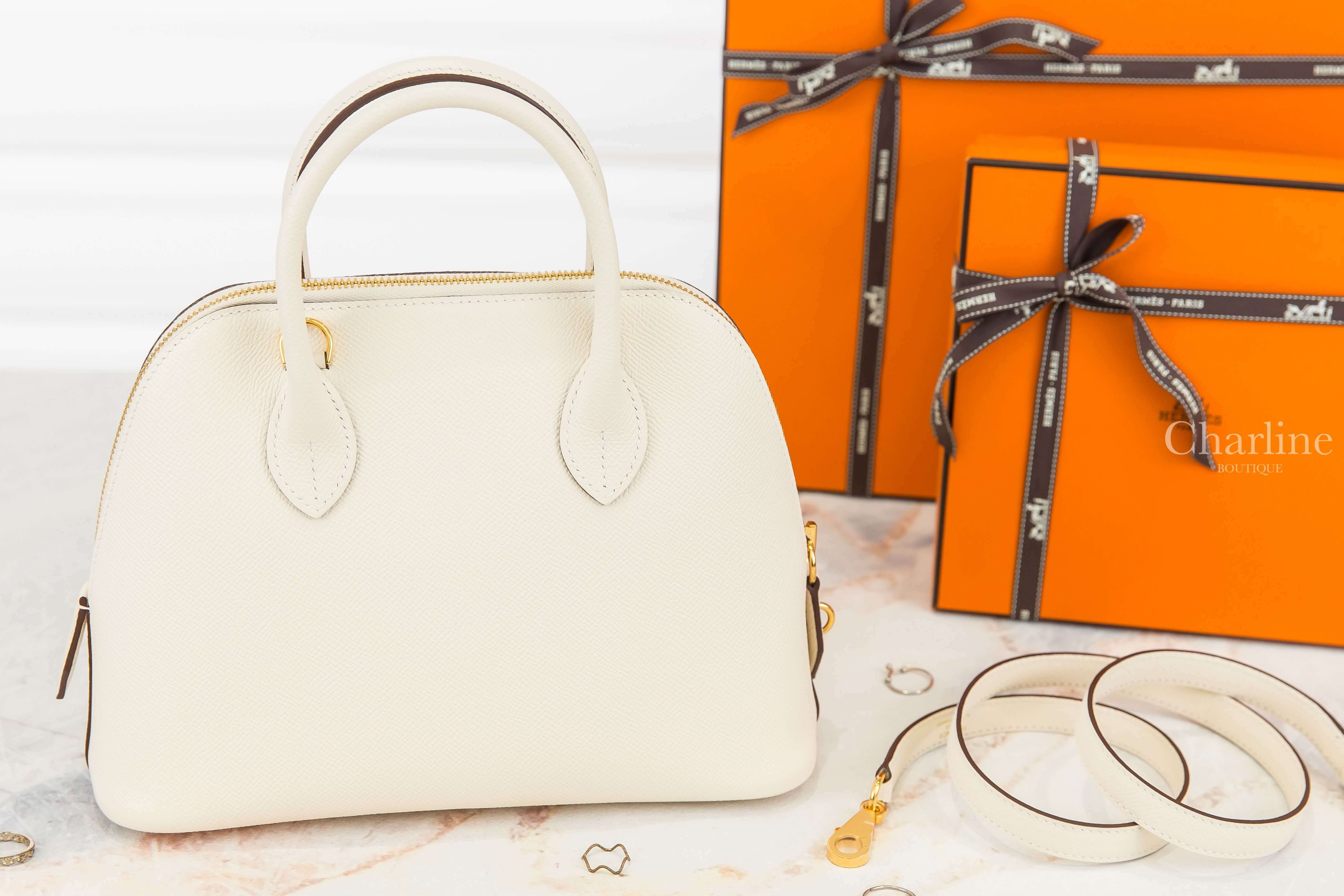 Hermès Bolide 1923 25cm I2 Nata Veau Epsom U刻奶油白金釦手提肩背包-Charline Boutique 精品代購