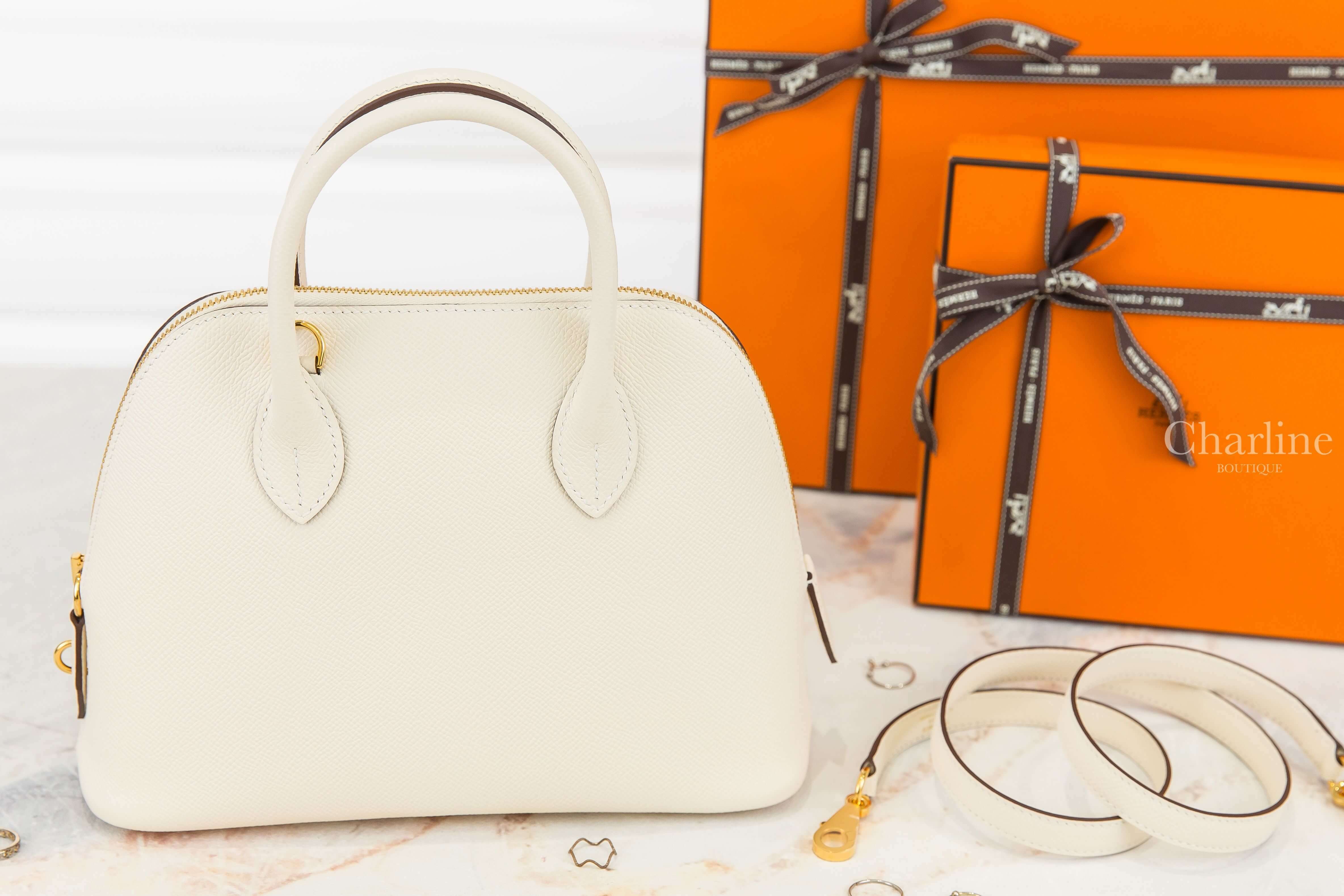Hermès Bolide 1923 25cm I2 Nata Veau Epsom U刻奶油白金釦手提肩背包-Charline Boutique 精品代購