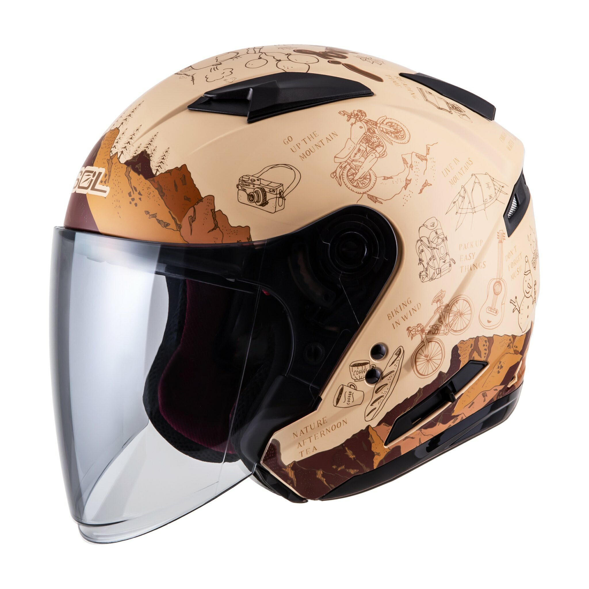 SOL  SO-7E 探險者 OUTDOOR 消光沙漠黃/棕 3/4罩