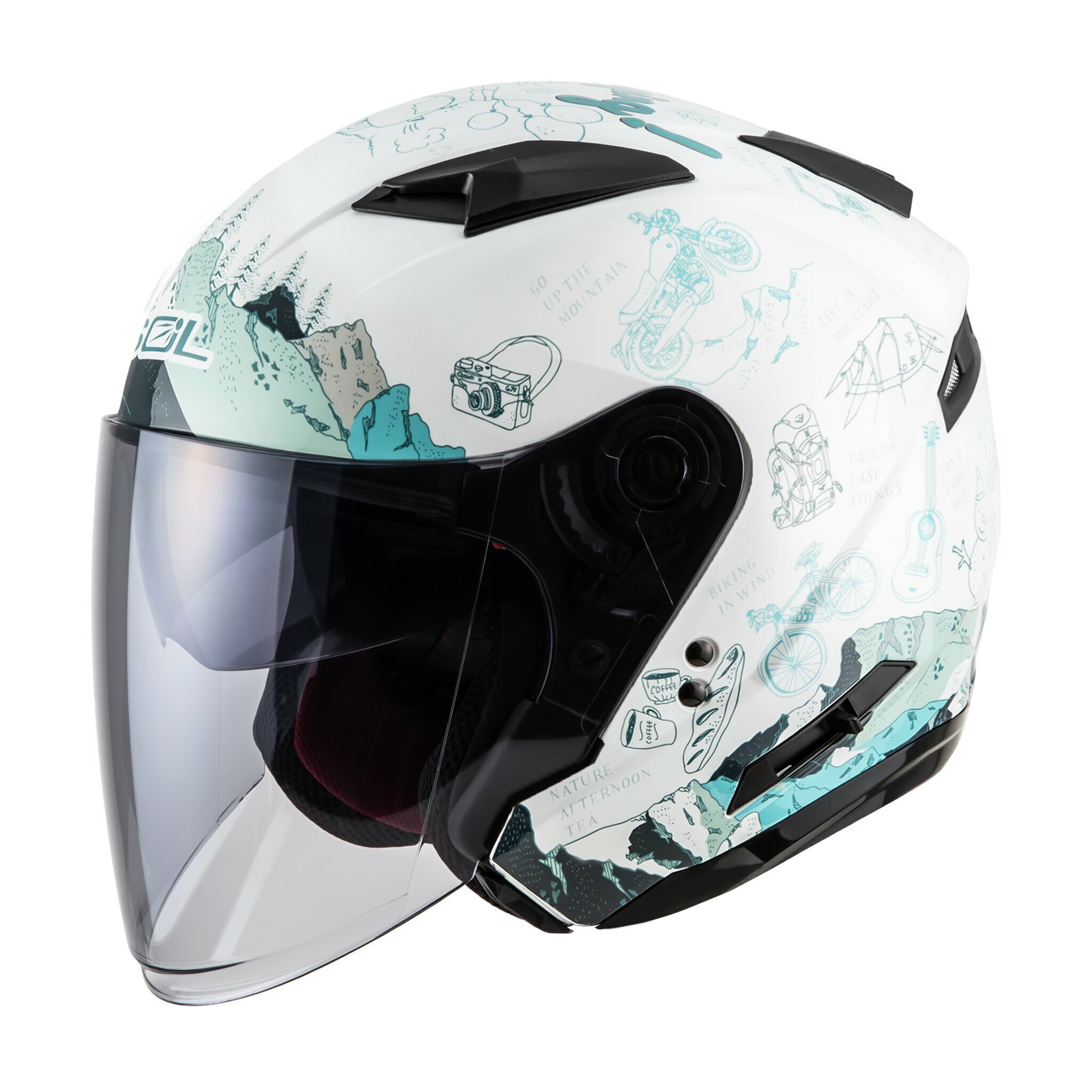 SOL  SO-7E 探險者 OUTDOOR 白/綠 3/4罩