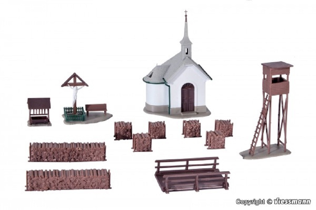 Kibri 39780 HO scale, Chapel with accessories in Hirschbichl