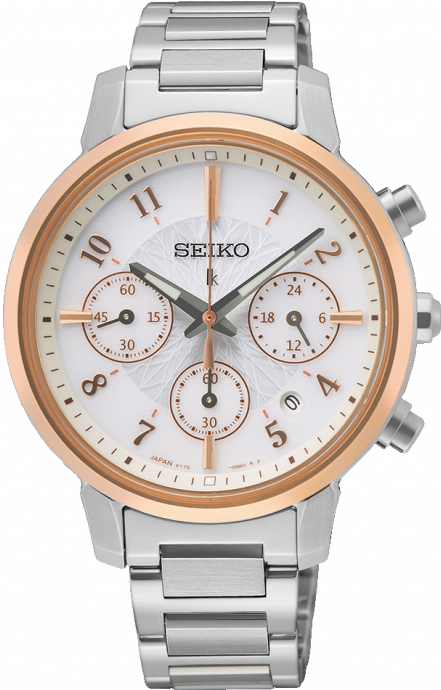 萬年鐘錶 - SEIKO  精工錶 LUKIA   廣告款太陽能三眼計時女錶  SSC906J1 /  V175-0FC0KS  錶徑 36.2MM
