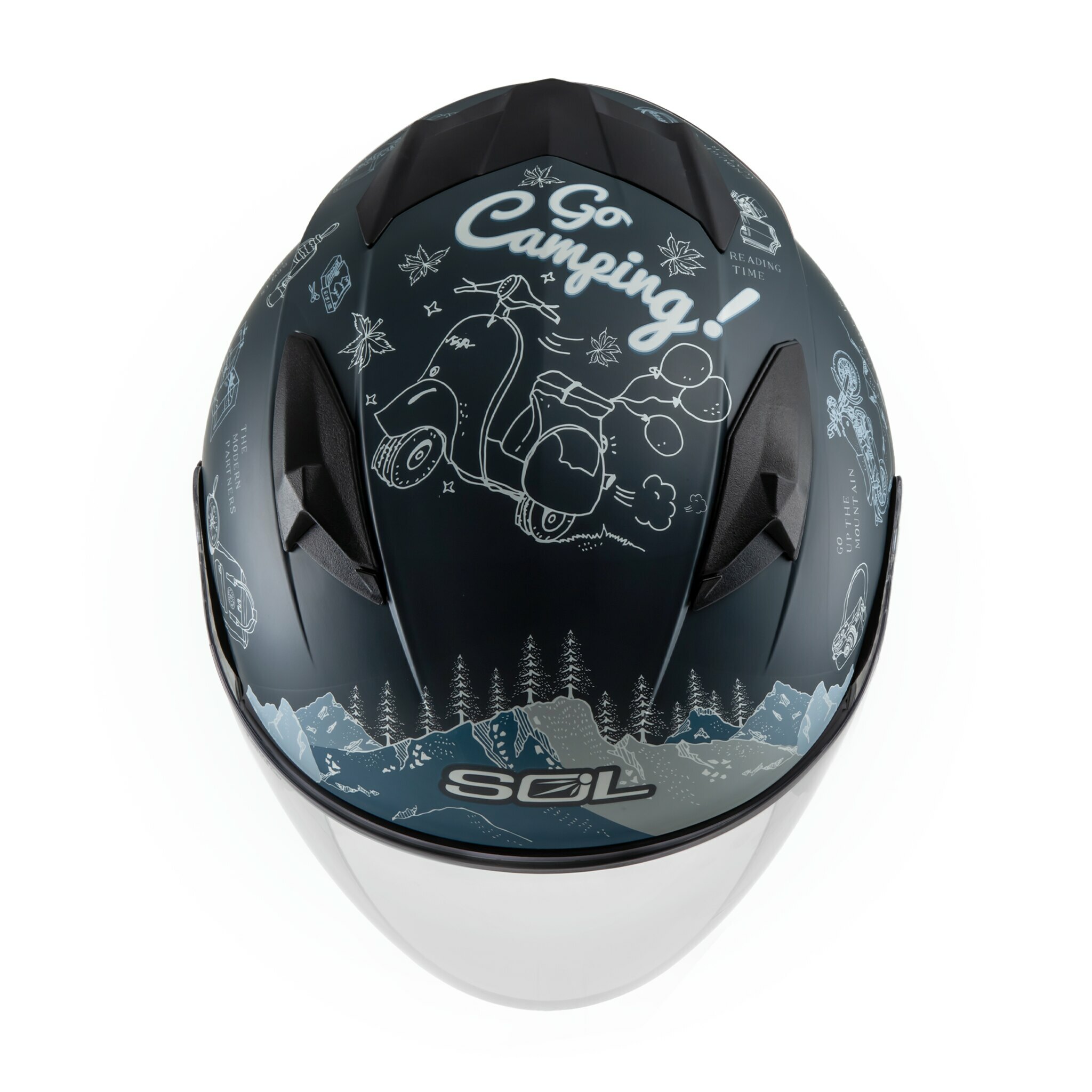 SOL  SO-7E 探險者 OUTDOOR 消光藍/灰 3/4罩