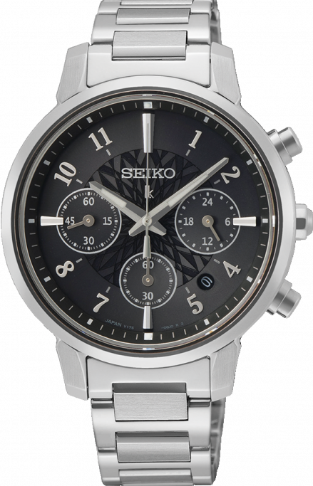 萬年鐘錶 - SEIKO  精工錶 LUKIA   黑面太陽能三眼計時女錶  SSC905J1 /  V175-0FC0D  錶徑 36.2MM
