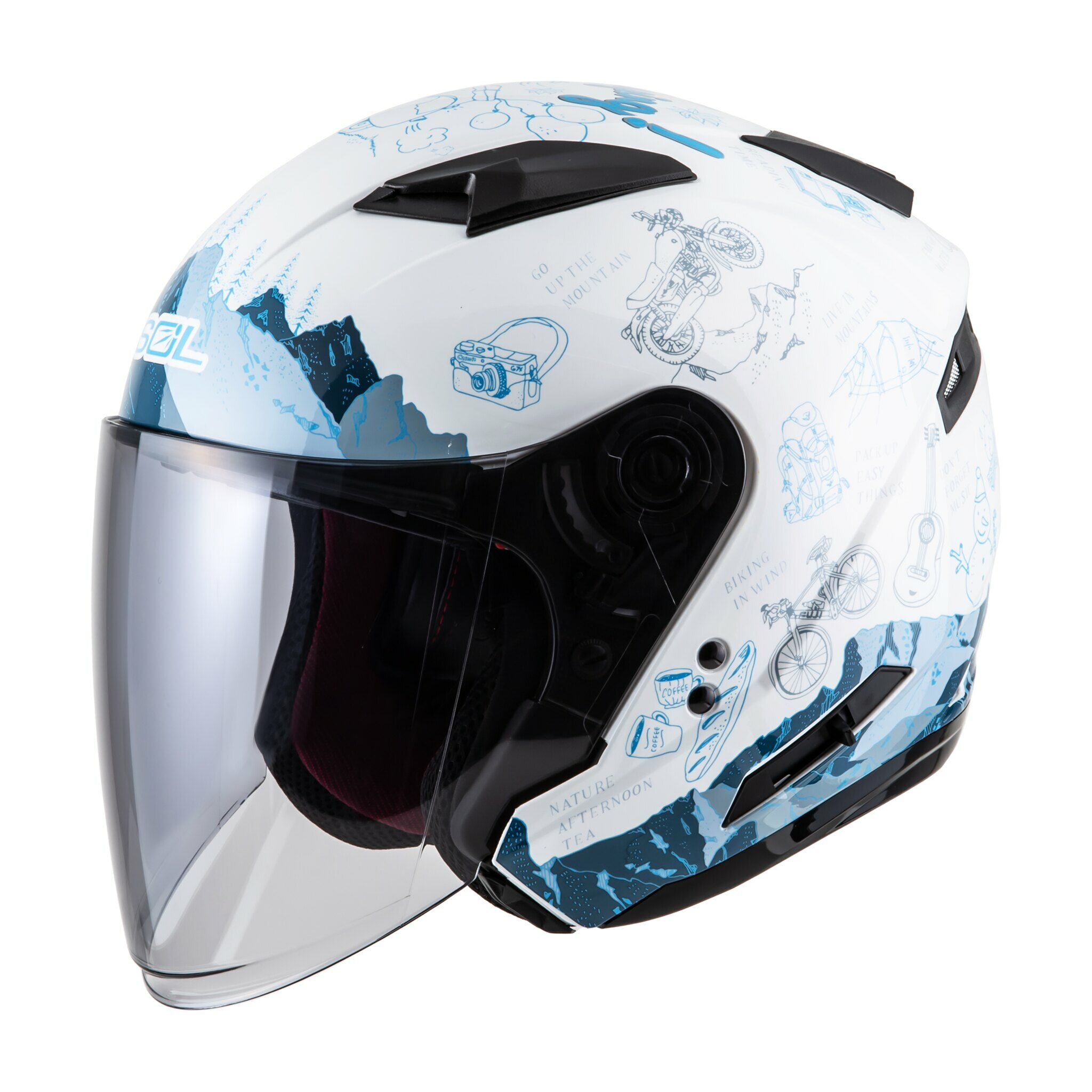 SOL  SO-7E 探險者 OUTDOOR 白/藍 3/4罩