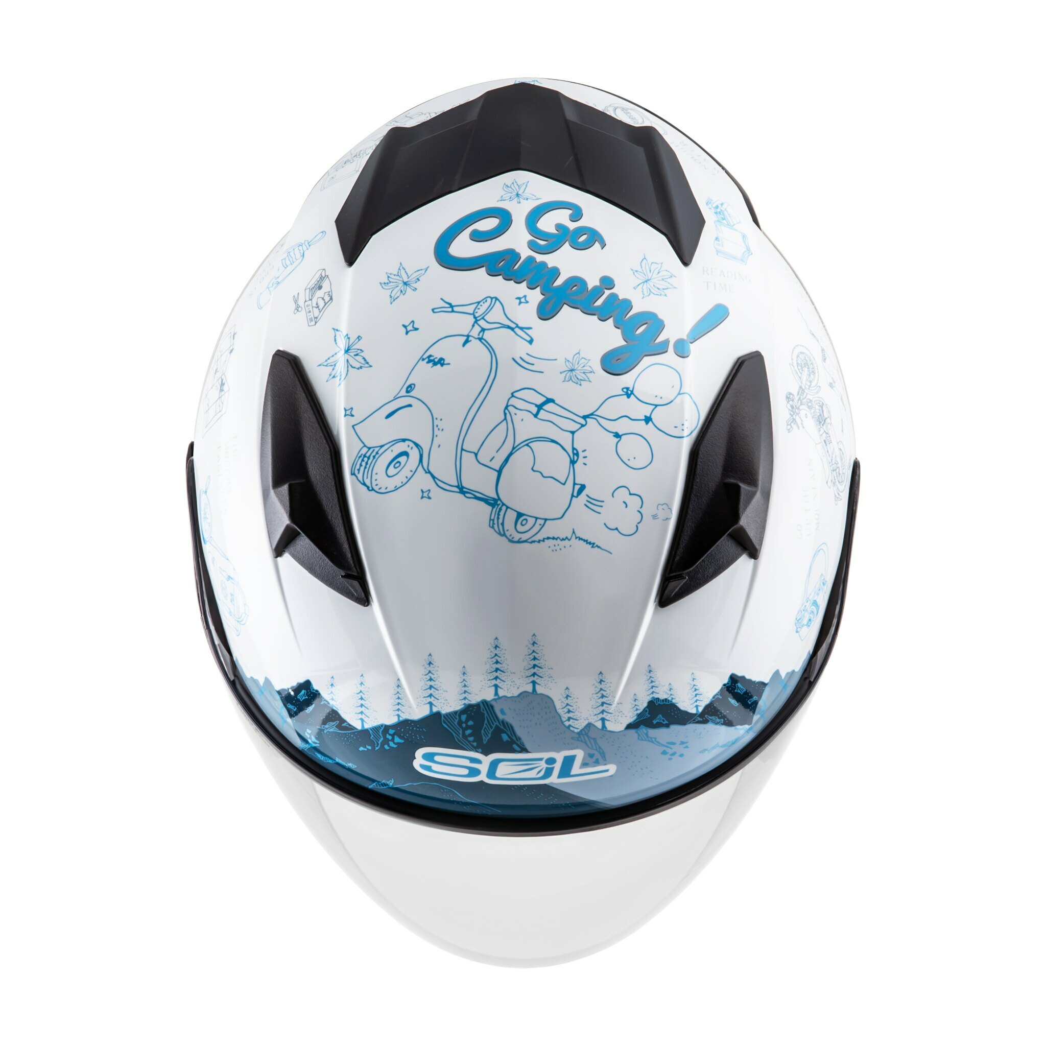 SOL  SO-7E 探險者 OUTDOOR 白/藍 3/4罩