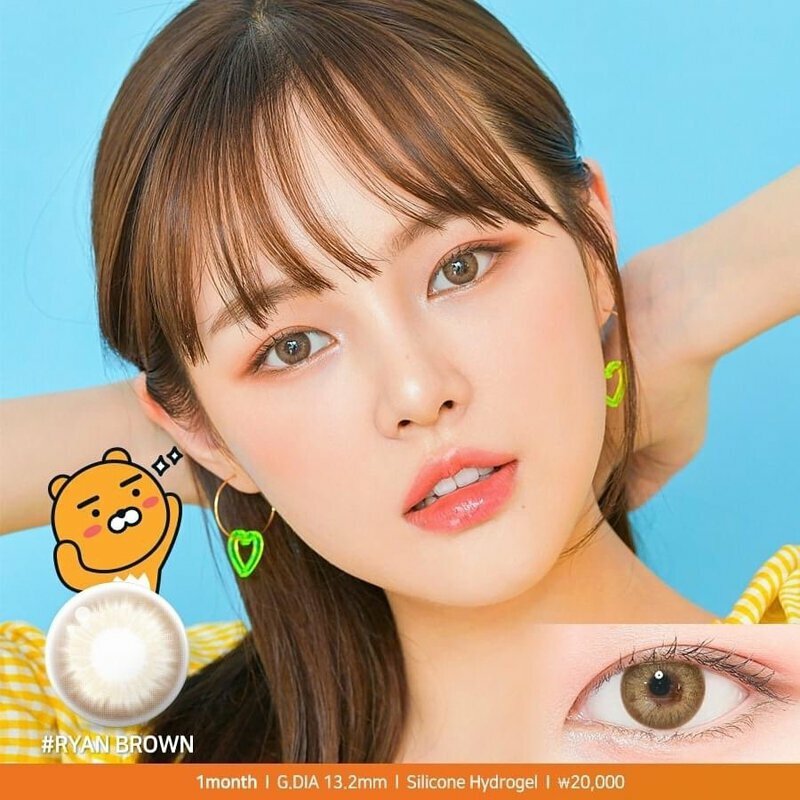 LENSTOWN x KAKAO FRIENDS  1 Month 月拋彩妝隱形眼鏡｜每盒2片 ( RYAN BROWN  )
