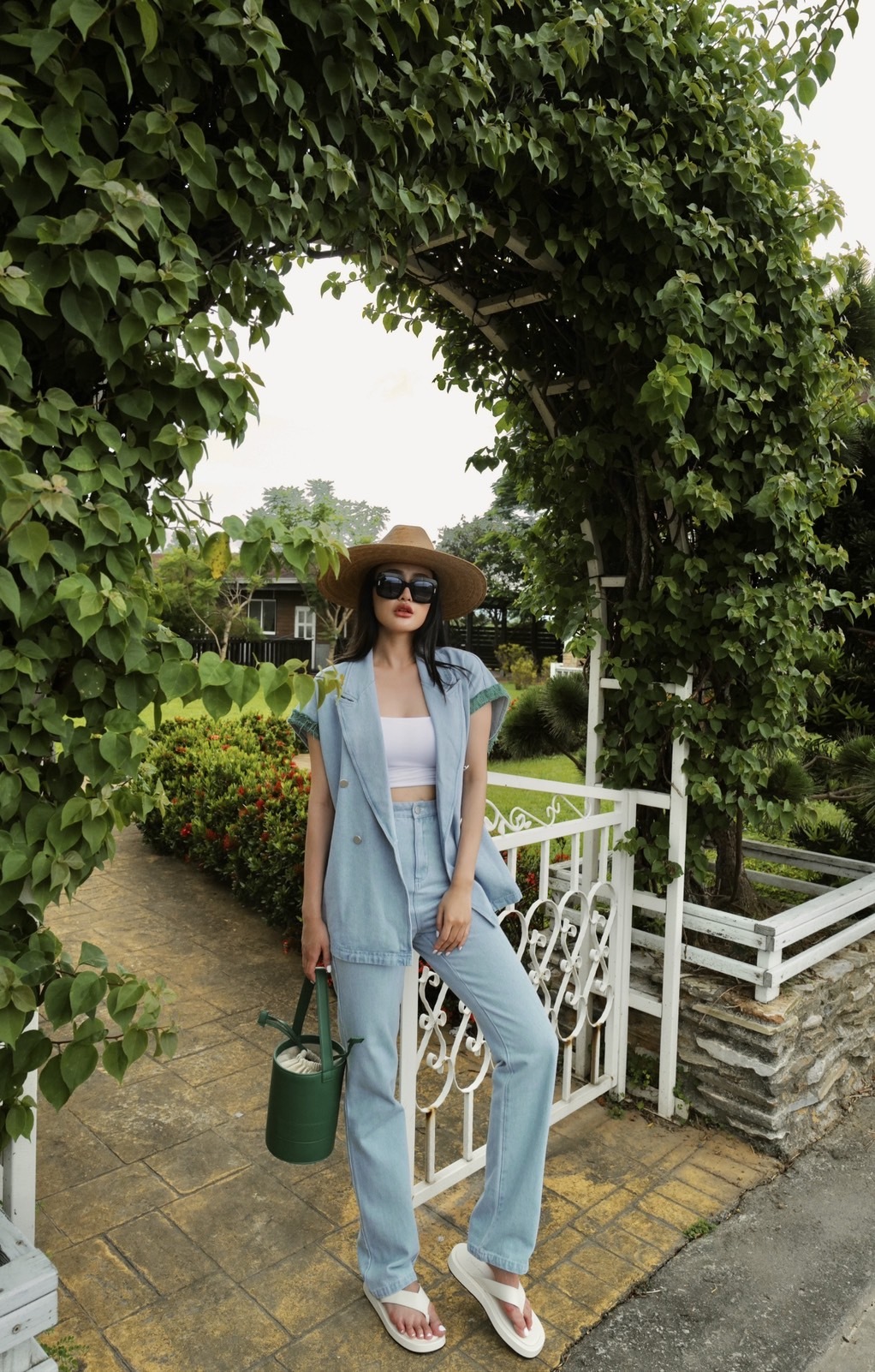 牛仔毛呢褲(現貨)