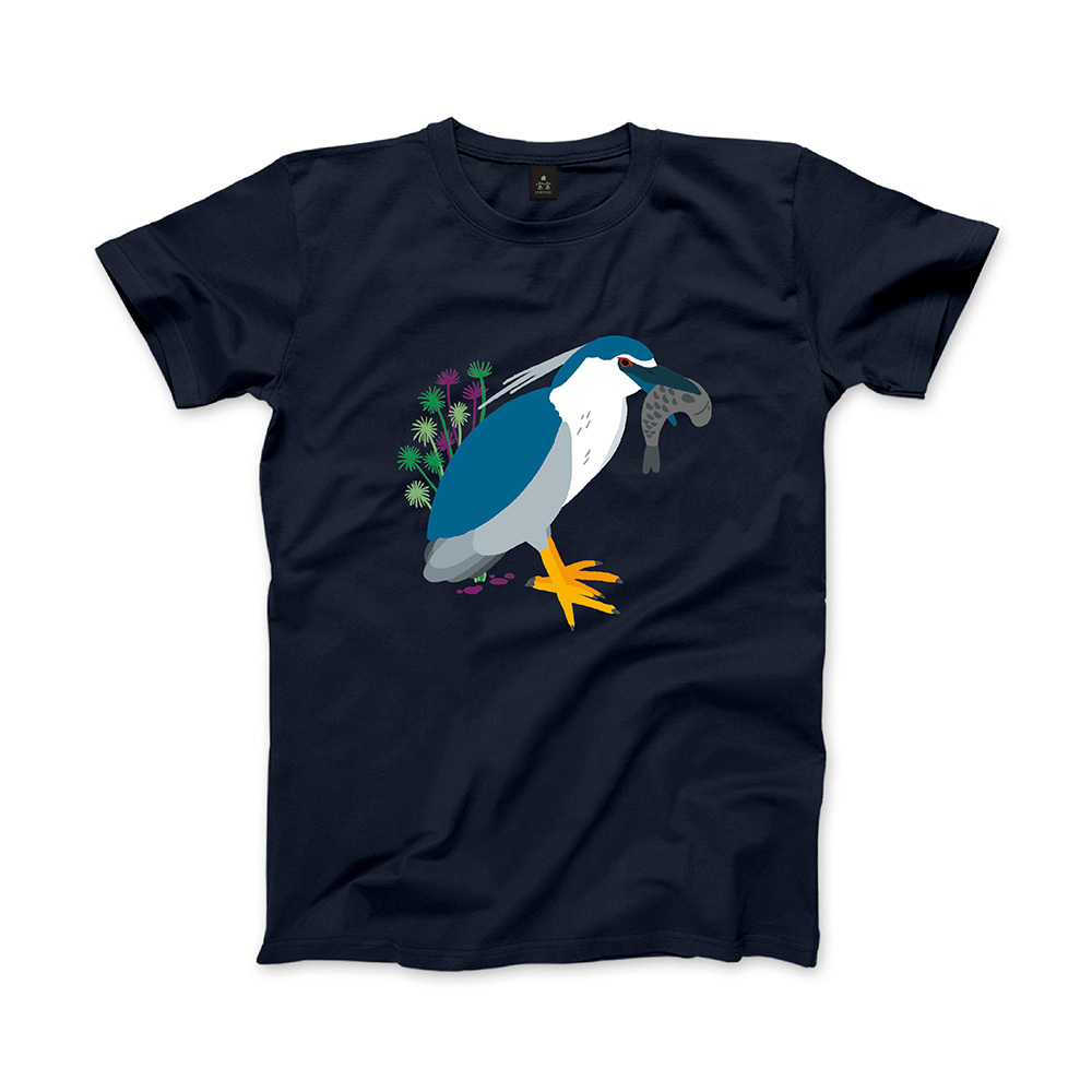 夜鷺- 素色短袖T恤（藏青）