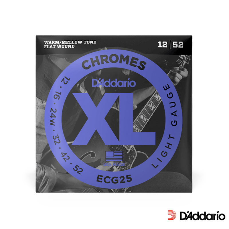 DAddario ECG25 Chrome Flatwound 電吉他 12/52 平滑弦