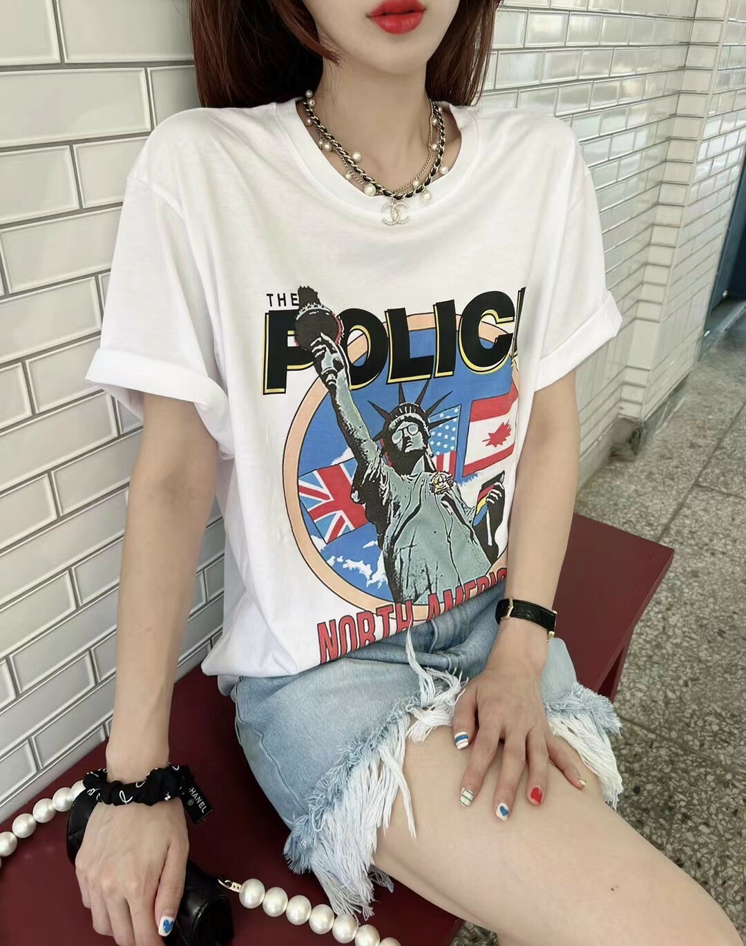 2207091自由女神像短袖T恤