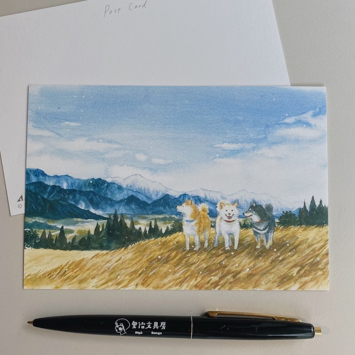 安曇野 旅行柴犬系列 明信片｜日本ACTIVE CORPORATION