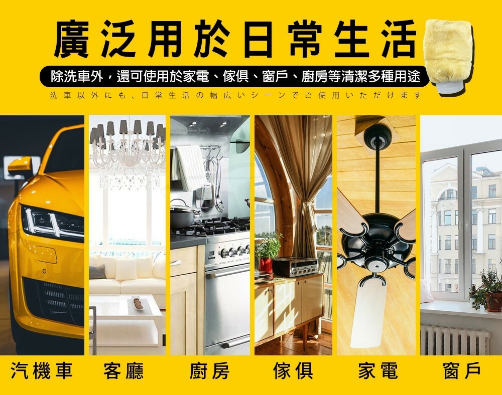 【亞克】仿羊毛清洗擦拭手套 ~多種清潔用途 除塵 洗車布 打蠟手套~