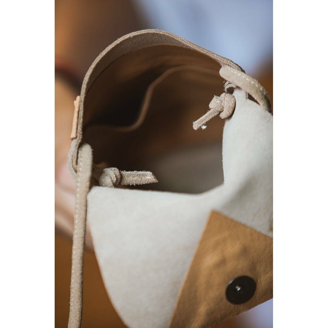 Sweet Villians Leather Weaving Cow Suede Medicine Bag