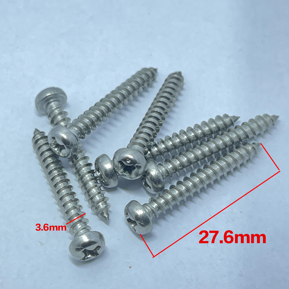 國產 不鏽鋼 Dunlop安扣 螺絲 (長27.6mm 直徑3.6mm) 一支