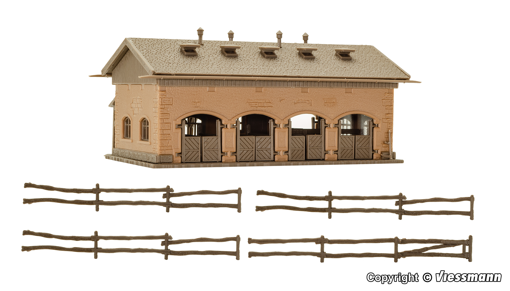 Vollmer 47723 N scale Piggery with pigs