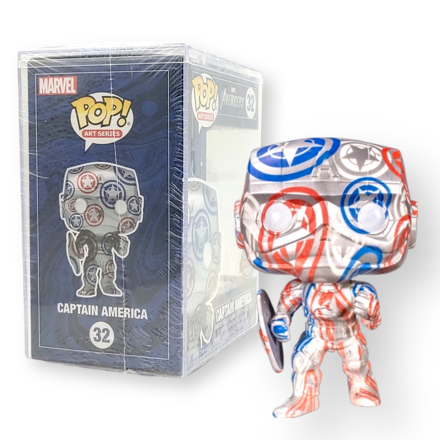 FUNKO POP<復仇者聯盟>美國隊長(銀色藝術版)-NO.32