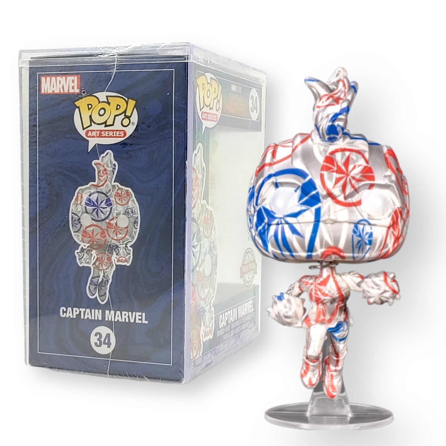 FUNKO POP<Marvel隊長>Marvel隊長(銀色藝術版)-NO.34