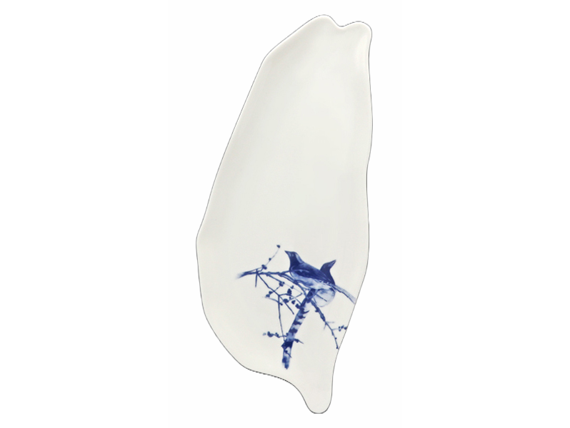 T45-藍鵲台灣瓷盤