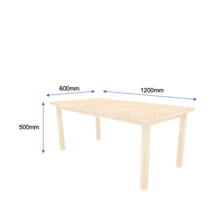 Rectangle Table with Wooden Legs, Classic
