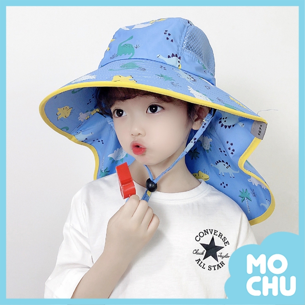 太空火箭護頸大帽沿防曬帽(五色)