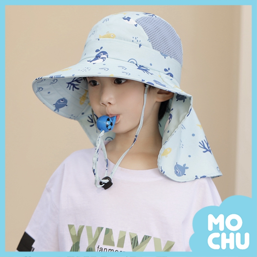 馬卡龍動物護頸大帽沿防曬帽(六色)