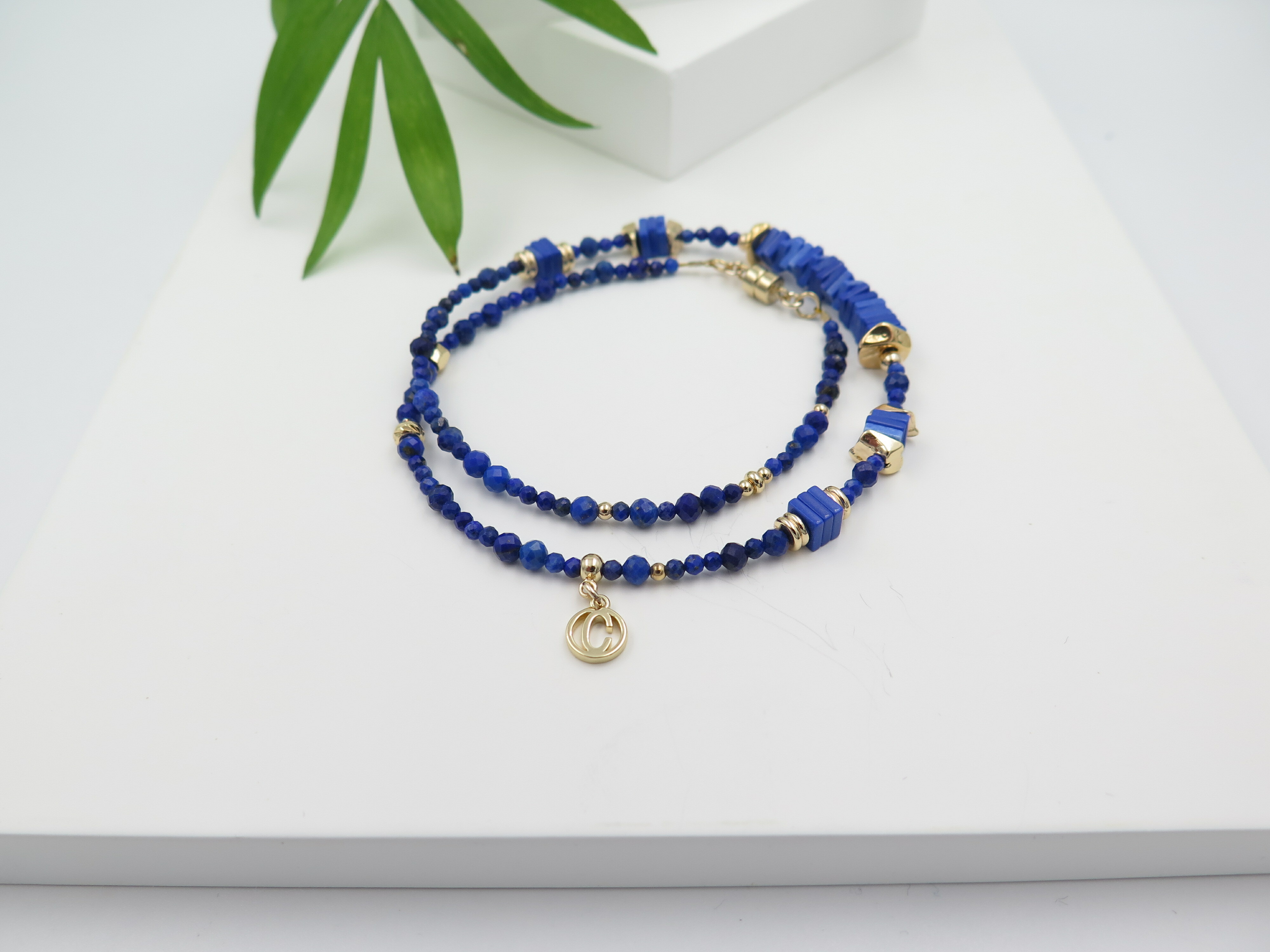 COLE COOL lapis lazuli necklace & bracelet tailor made best present for her
