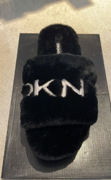 [S] DKNY PALZ SLIPPERS SLIDE SANDALS,BLACK/WHITE, K2123165-BLACK/WHITE (SD137)