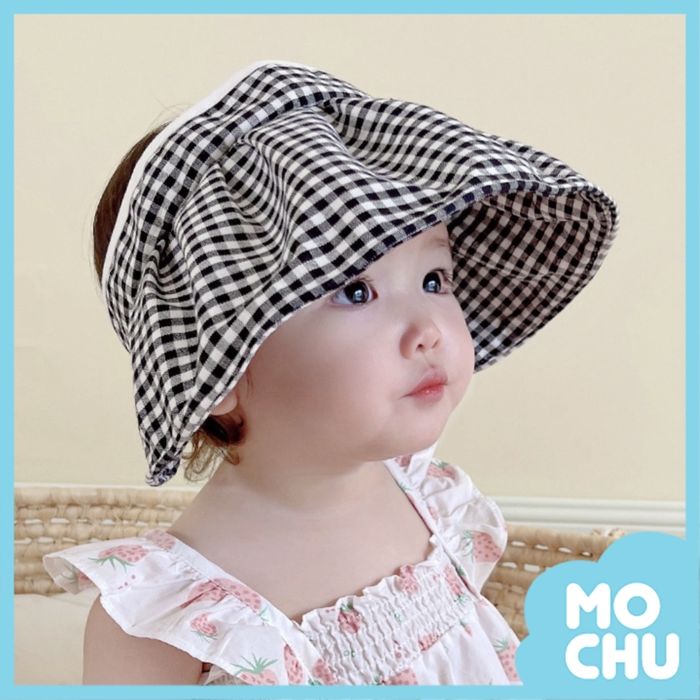 經典格紋大帽沿遮陽帽(兩色)
