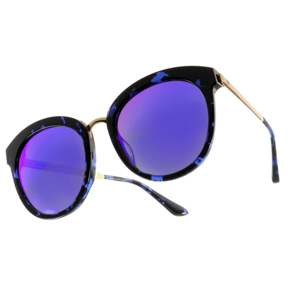 【Go-Getter】GS1020 BLDEBM 貓眼圓框太陽眼鏡(水銀鏡面)