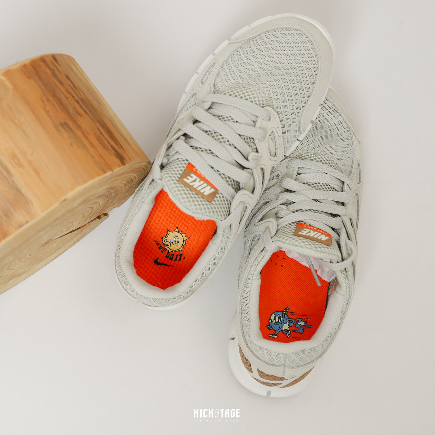 **特價商品售出不退換**男女鞋 NIKE FREE RUN 2 灰綠棕 刺繡 小勾 網眼 透氣 回彈 慢跑鞋【DZ2773-171】25SALE