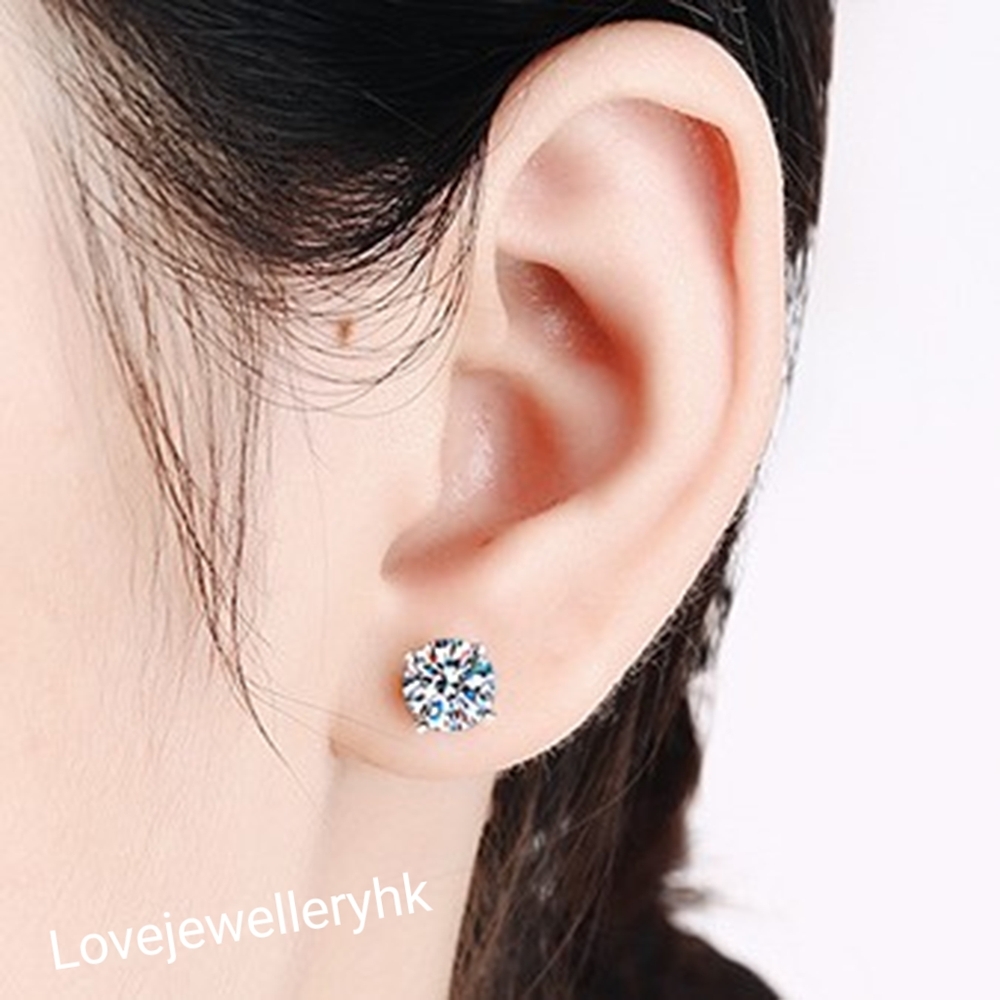 四爪莫桑鑽耳環   E1C030