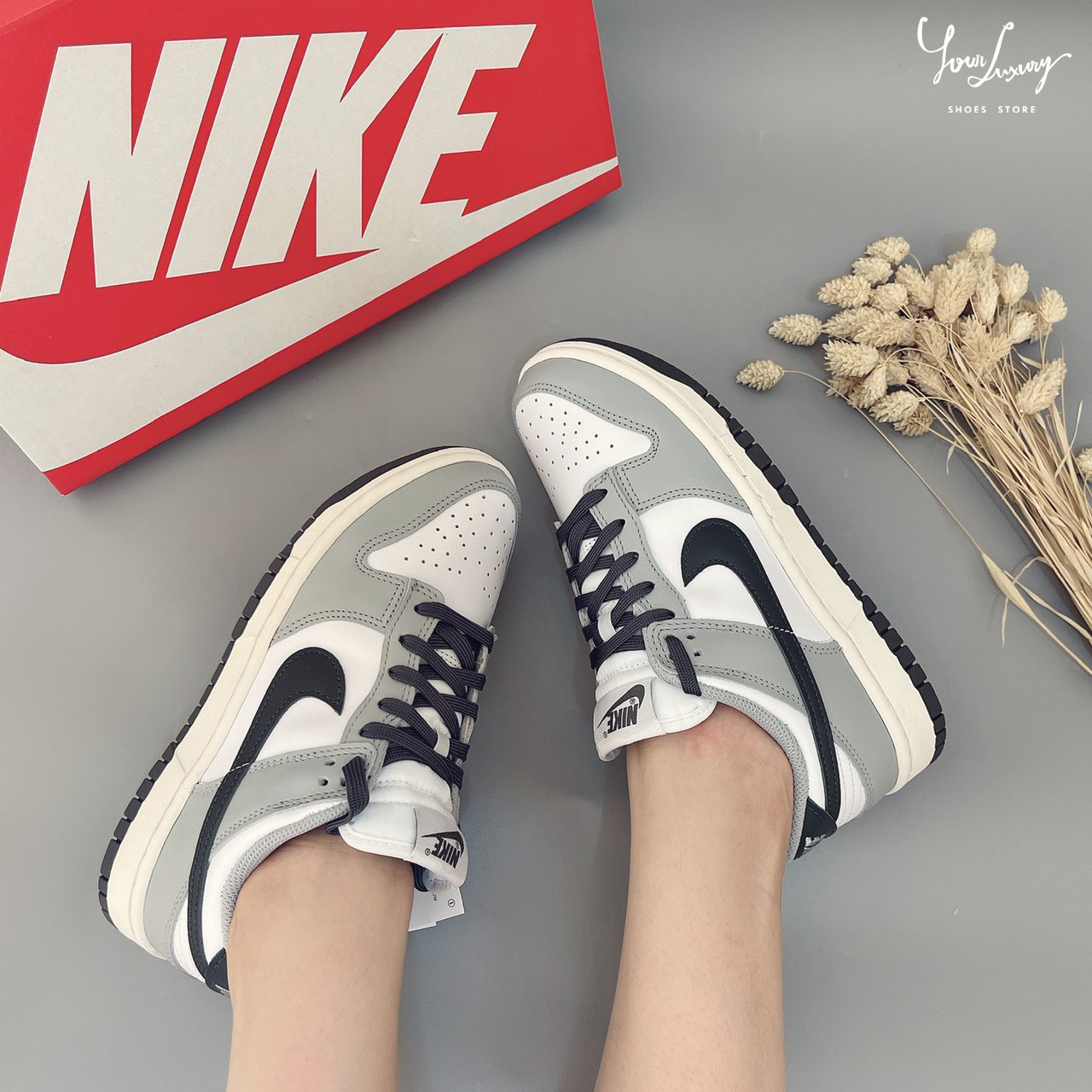 【Luxury】現貨 Nike Dunk Low Light Smoker Grey 煙灰 白灰 黑勾 DD1503-117