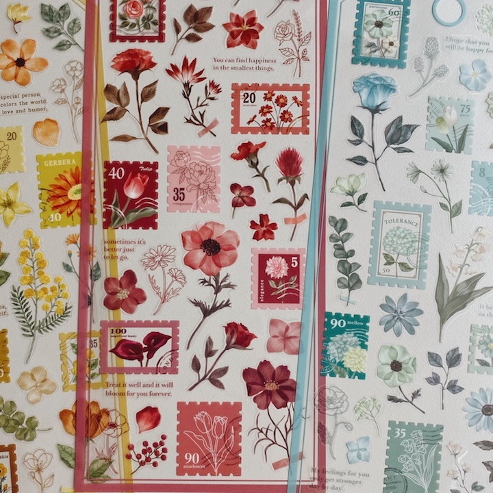 薄荷綠 壓花系列 透明PET貼紙｜日本Mind Wave