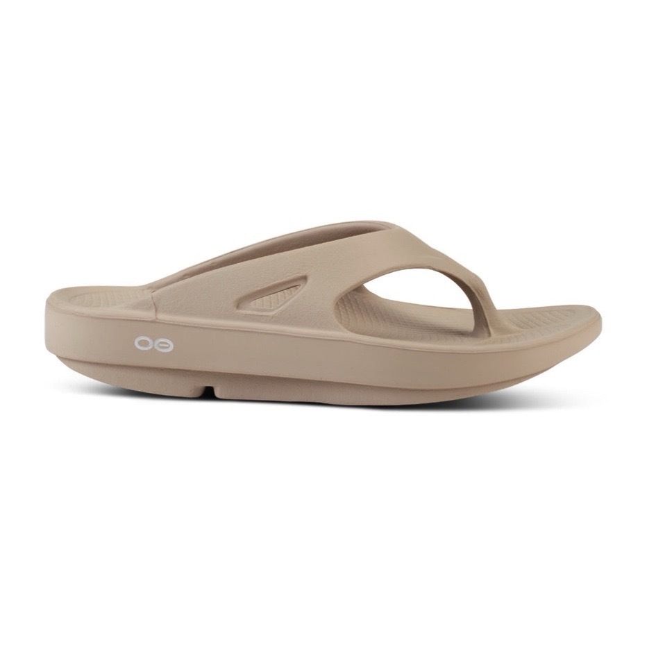 OOFOS W1000 夾腳款 美國肌力紓壓鞋 女款 NOMA/淺卡其