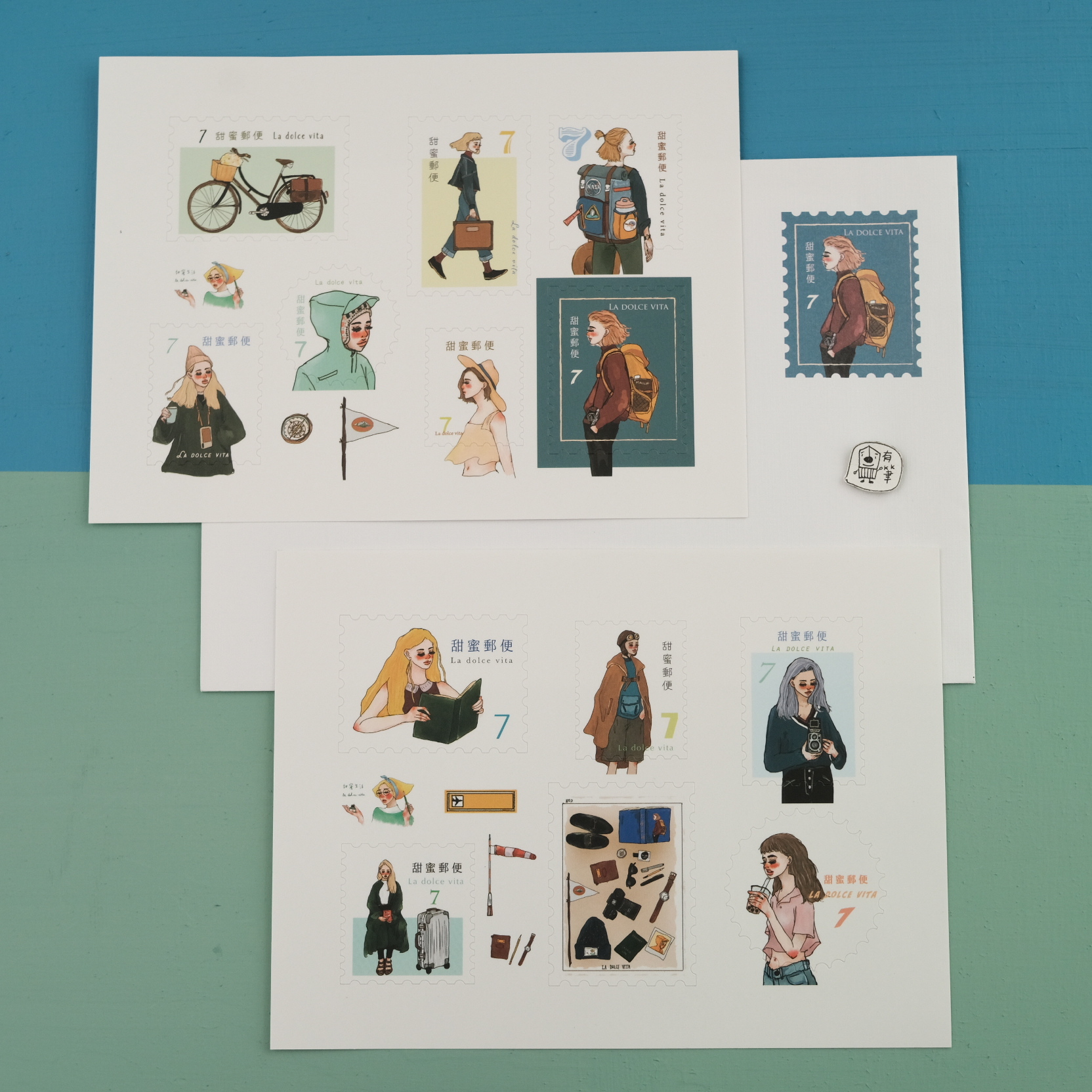 遙遠的旅程 郵票造型貼紙 ｜La dolce vita 甜蜜生活 臺灣