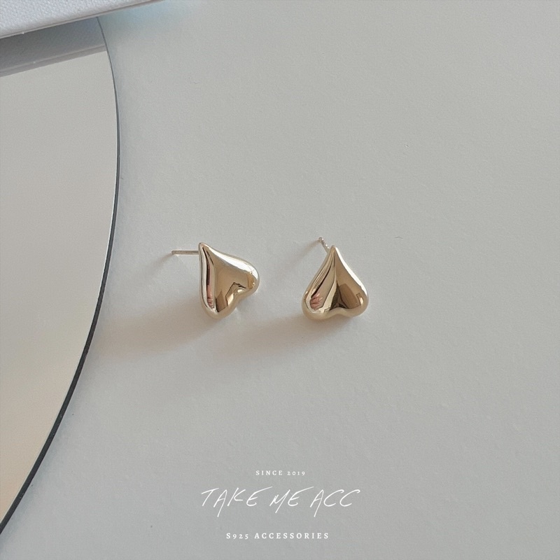 倒立愛心｜純銀針耳環