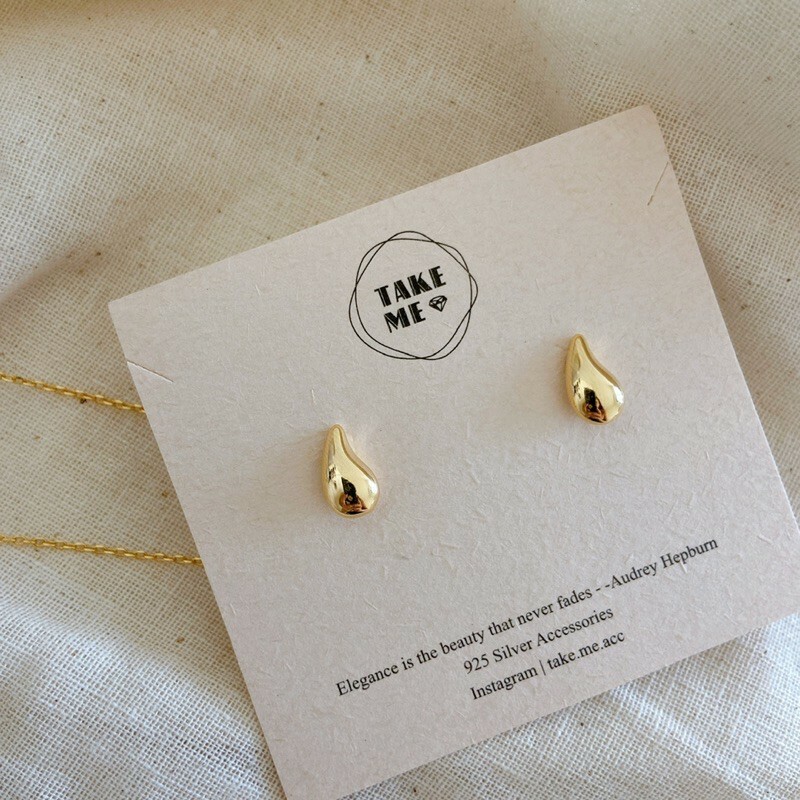 小水滴｜純銀針耳環