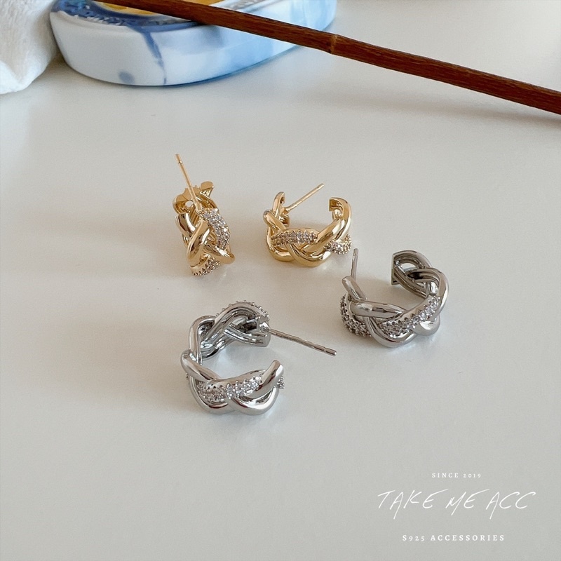 本尊真的質感無限的大纏繞圈圈｜純銀針耳環