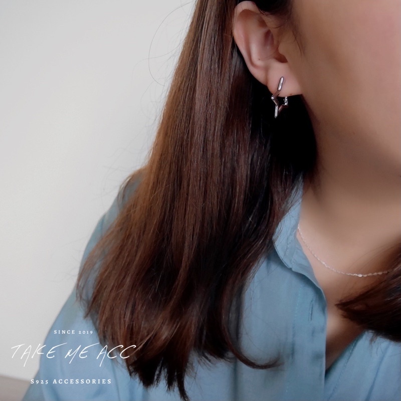 星星圈圈｜純銀針耳環