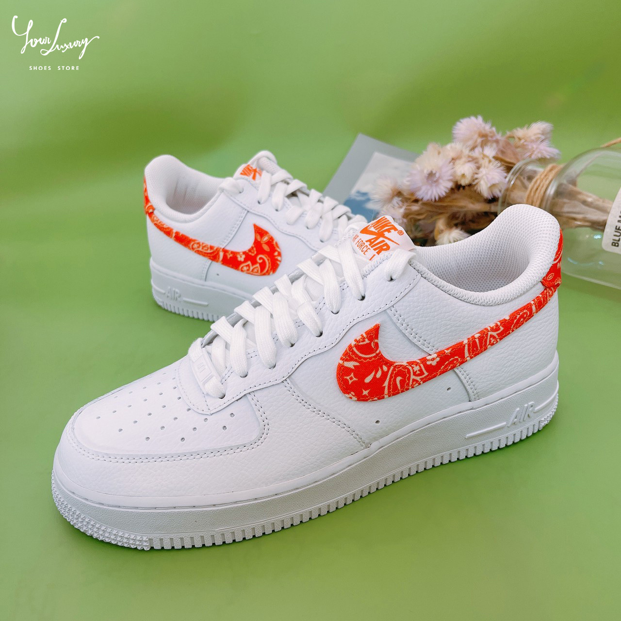 【Luxury】Nike Force Paisley 牛油果綠 抹茶綠 橘 變形蟲 腰果花 限量 AF1 男女 空軍一號(尺寸報價)