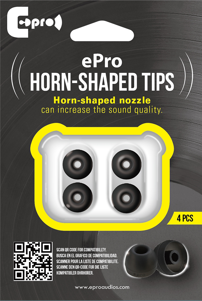 ePro EP00 【單對入】專利號角形石墨烯耳塞 S/M/L三尺寸