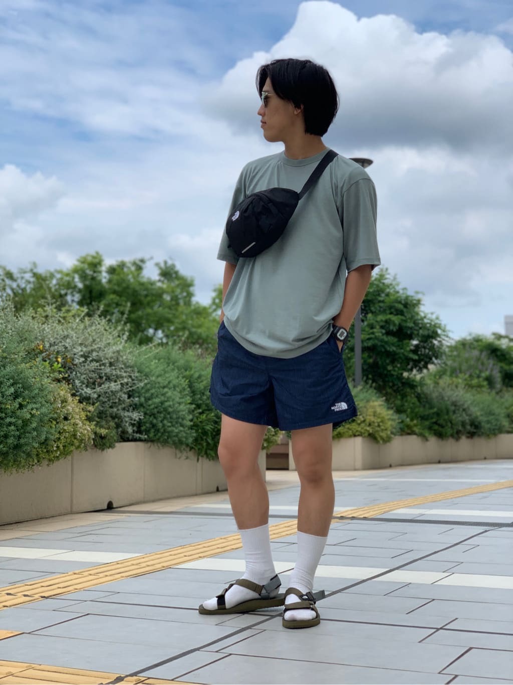 日本TNF短褲牛仔尼龍