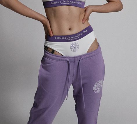 BADBLOOD Monaco Logo Aqua Thong 三角褲 白紫 at-pnt22-020