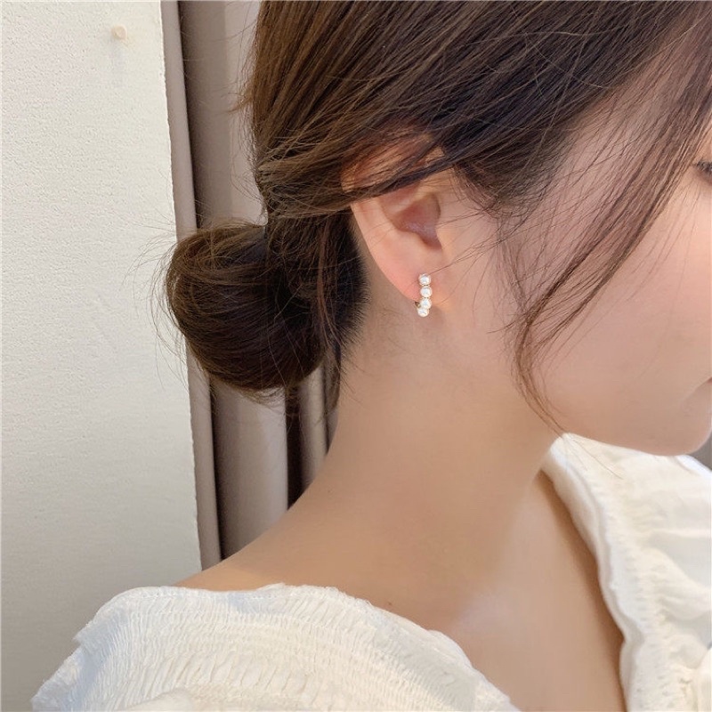 大家在找的珍珠後扣式圈圈｜純銀針耳環